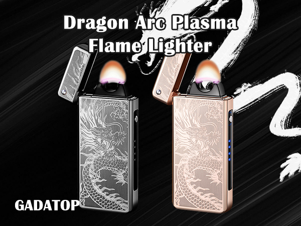 GADATOP Dragon Lighter, Arc Plasma Flame Lighter USB Rechargeable Windproof Electric Lighter Candle