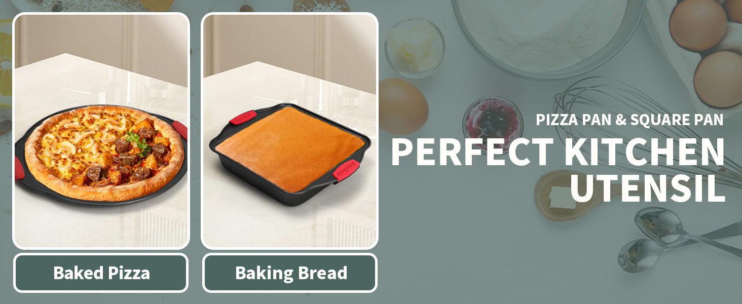 11 inches pizza pan &amp;amp; 9in square cake pan