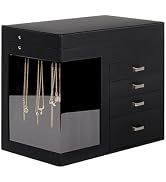 GUKA Jewelry Box Organizer with Mirror, 5-Layer Jewelry case with 4 Drawers for Necklaces, Bracel...