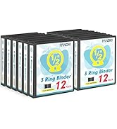 3 Ring Binder 0.5 Inch, PANDRI 12 Pack 0.5-Inch Binder Fits Letter Size 8.5'' x 11'' Paper, Versa...