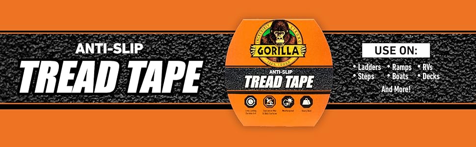 Gorilla Roll Anti Slip Tread Tape use on ladders steps ramps boats rvs decks and more