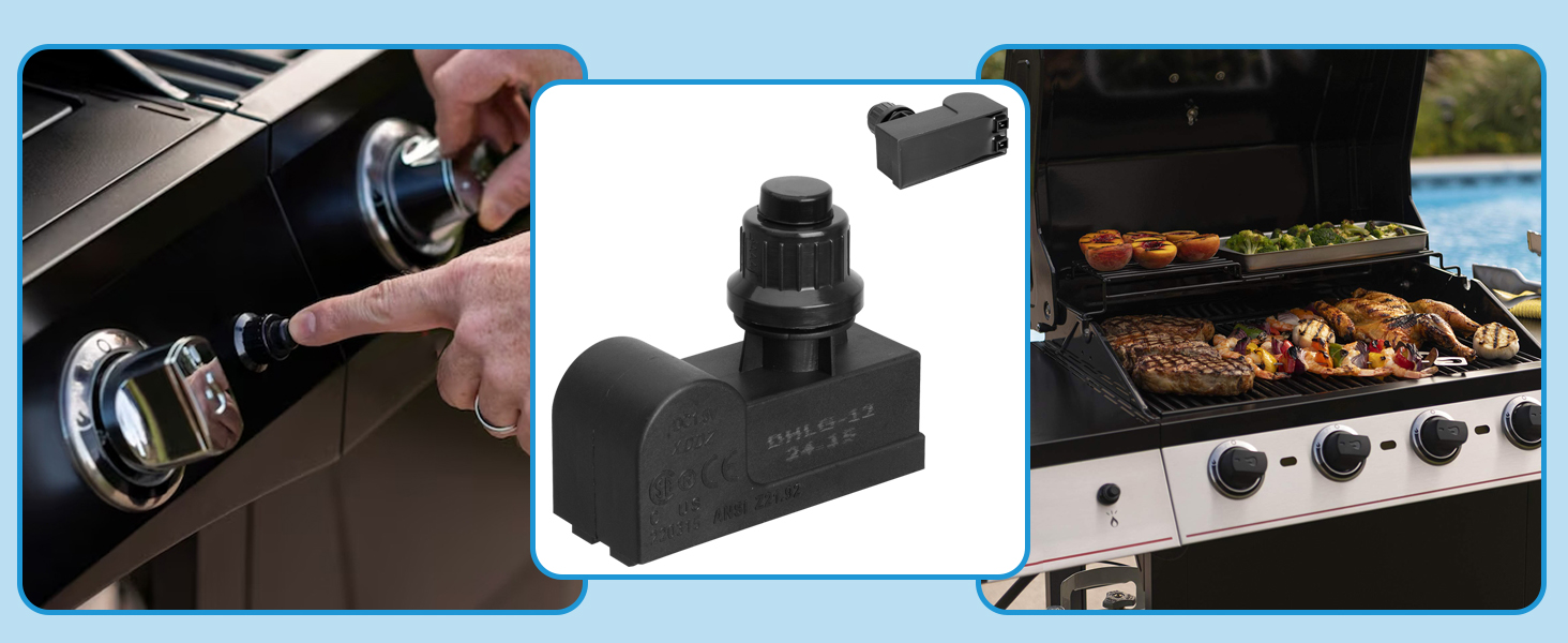  2 Outlets AAA Battery Tact Push Button Electronic Ignition Module, Grill Ignitor Replacement 