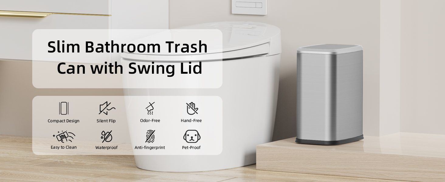 2.1 Gallon Bathroom Trash Can