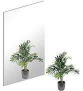 QEEYON 16 x 12'' Wall Mirror Tile Self Adhesive Glass Mirror Frameless High Clear Mirror Tile Lar...
