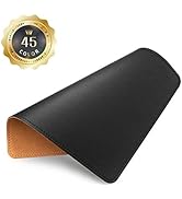 Mouse Pad, PU Mouse Pad,Leather Mouse Pad with Stitched Edge Micro-Fiber Base with Non-Slip Water...