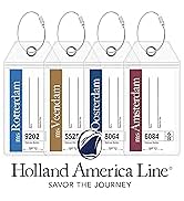 Holland America Luggage Tag Holders by Cruise On [4 Pack] Fits All Holland America Ships &amp; Tags f...
