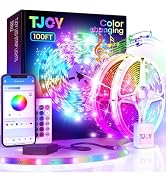TJOY LED Lights for Bedroom 100ft, RGB Color Changing Led Strip Lighting with Remote and Smart AP...