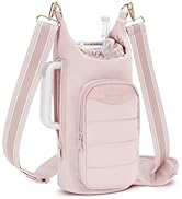sportsnew Water Bottle Holder for 30oz/40oz Tumbler with Handle, Puffy Water Bottle Carrier Bag w...