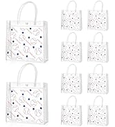 Ovveroche 10 Pcs Baseball Clear PVC Gift Bags with Handles 7.87x7.87x2.76 Inches Reusable Party F...