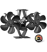 JossaColar Wood Stove Fan Heat Powered | 12-Blade Non Electric Heat Activated | Cocoon Fan for Fi...
