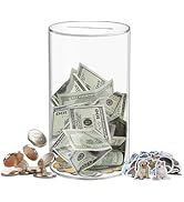 Totola Clear and Unopenable Piggy Bank, Transparent Money Box for Cash Savings, Must-Break-to-Ope...