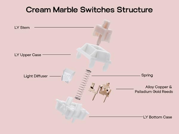 EPOMAKER Cream Marble Linear Mechanical Switch
