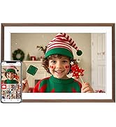 Frameo 10.1" Wood WiFi Digital Picture Frame with 32GB Memory, 1280 x 800 IPS HD Touch Screen Ele...