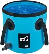 Car Wash Bucket with Drain Valve, 5 Gallon Collapsible Bucket for Cleaning, Portable Ice Buckets ...