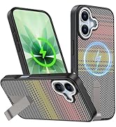 AHFYCIH for iPhone 17 Case Foldable Hidden Kickstand Magnetic Slim Cover for MagSafe Mosaic Check...