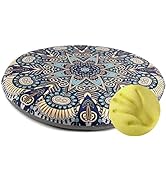 Sigmat Memory Foam Seat Cushion Anti-Slip Soft Round Stool Cushion Chair Pad 20 Inch Geometric