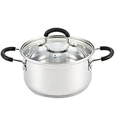 Cook N Home 3 Quart Sauce Pot Casserole Pan Stockpot saucier, 3 QT, Silver