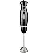 OVENTE Electric Corded Hand Blender, 300W with 2 Mixing Speeds Black HS560B | Handheld Immersion ...
