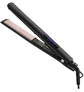 LOMOOWAY Hair Straightener, 2-in-1 Ionic Ceramic Flat Iron &amp; Curler, Fast Heating, 9 Temp Setting...