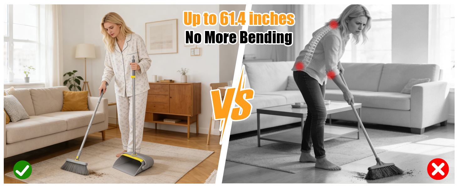 broom with dustpan combo set