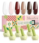 MelodySusie Sweet-Scent Plant-Based 6 Colors Gel Nail Polishes, Nude Neutral, Unique 16.5ml Tilt-...