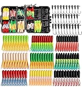 Dovesun Crappie Lures with Jig Heads Kit, Soft Plastic Grubs-Tube Baits 1/8oz 1/16oz 1/32oz Crapp...