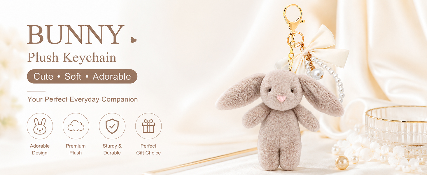 bunny plush keychain