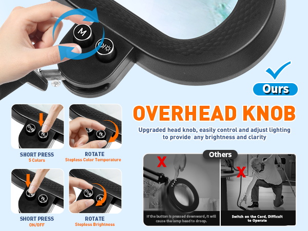 OVERHEAD KNOB lighted magnifying glass magnifying glasses with light magnifier with light