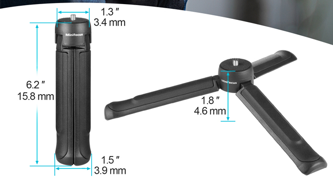 Camera Tripod Desktop Tabletop Stand Compact Tripod with 1/4" Screw, Phone Tripod Stand