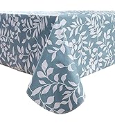 Vinyl Tablecloth with Flannel Backed Waterproof Oil-Proof PVC Table Cloth Wipeable Spill-Proof Pl...