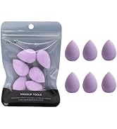 6 Pcs Purple Mini Makeup Sponge Small Beauty Sponge Blender Set for Foundation, Powder, Concealer...