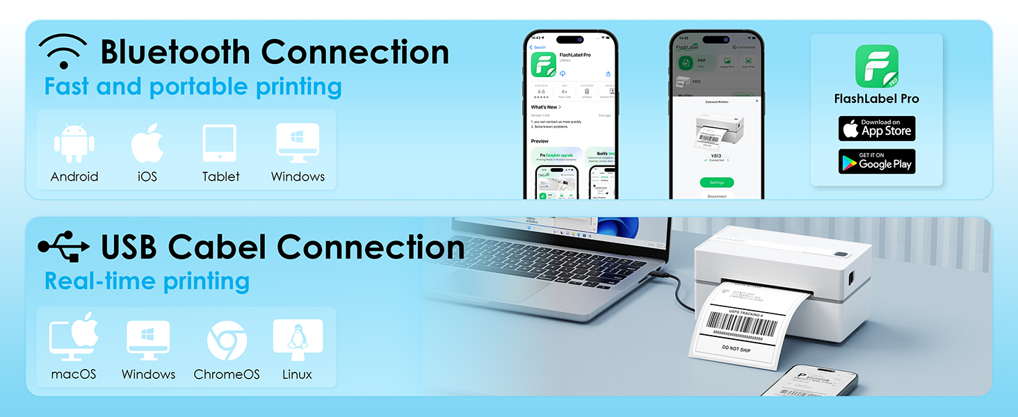 Y813BT Thermal Shipping Label Printer