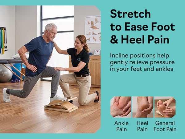 Slant board for exercise used as physical therapy equipment for foot and heel pain