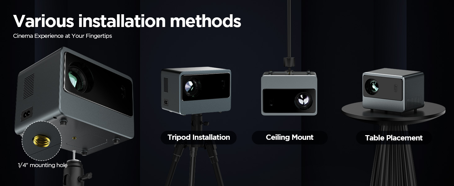 1080p 4k smart projector portable wireless indoor outdoor video projector with wifi and bluetooth