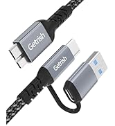 Getrish 10Gbps Micro B to USB C, 1.5FT External Hard Drive Cable, Nylon Braided USB 3.1 Micro Cor...