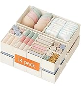 Criusia Drawer Organizer Clothes, 14 Pack Dresser Organizer for Baby Clothes, Underwear, Sock- Fo...