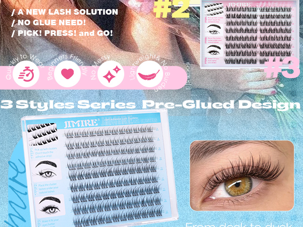 natural lash clusters wispy