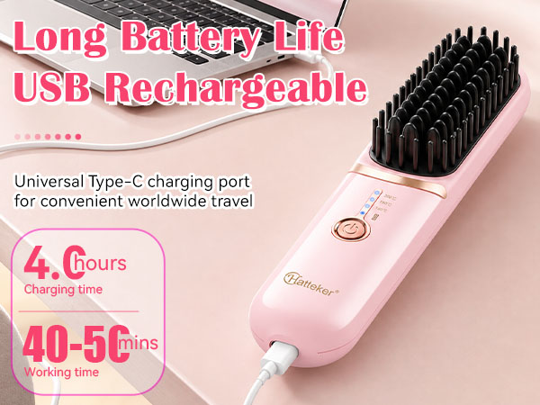 cordless heated hair brush