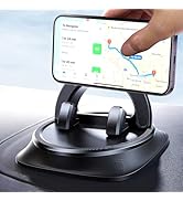 Car Phone Holder Mount, Dashboard Cell Phone Stand with Anti-Slip Base, Dual Adjustable Clips, Un...