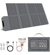 MHPOWOS 80W Foldable Solar Panel, Portable Solar Charger with 4 Ports (DC/USB-C/2xUSB-A) &amp; 7-in-1...