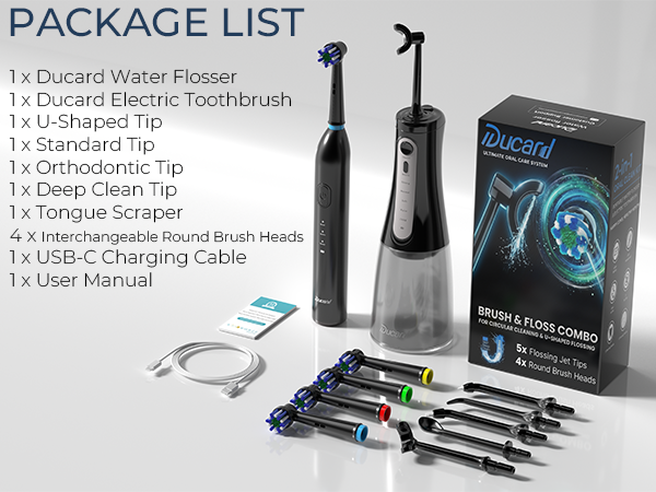 electric toothbrush with water flosser