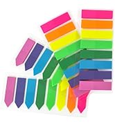 KICNIC Page Markers Colored Sticky Tabs 800 Pcs, Translucent Arrow Flags for Page Marking, Fluore...