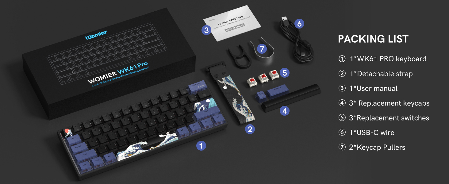 wk61 wired gaming keyboard