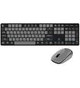 Wireless Keyboard and Mouse Combo, Ultra Slim Silent Scissor Switch Design, Quiet Full Size Keybo...