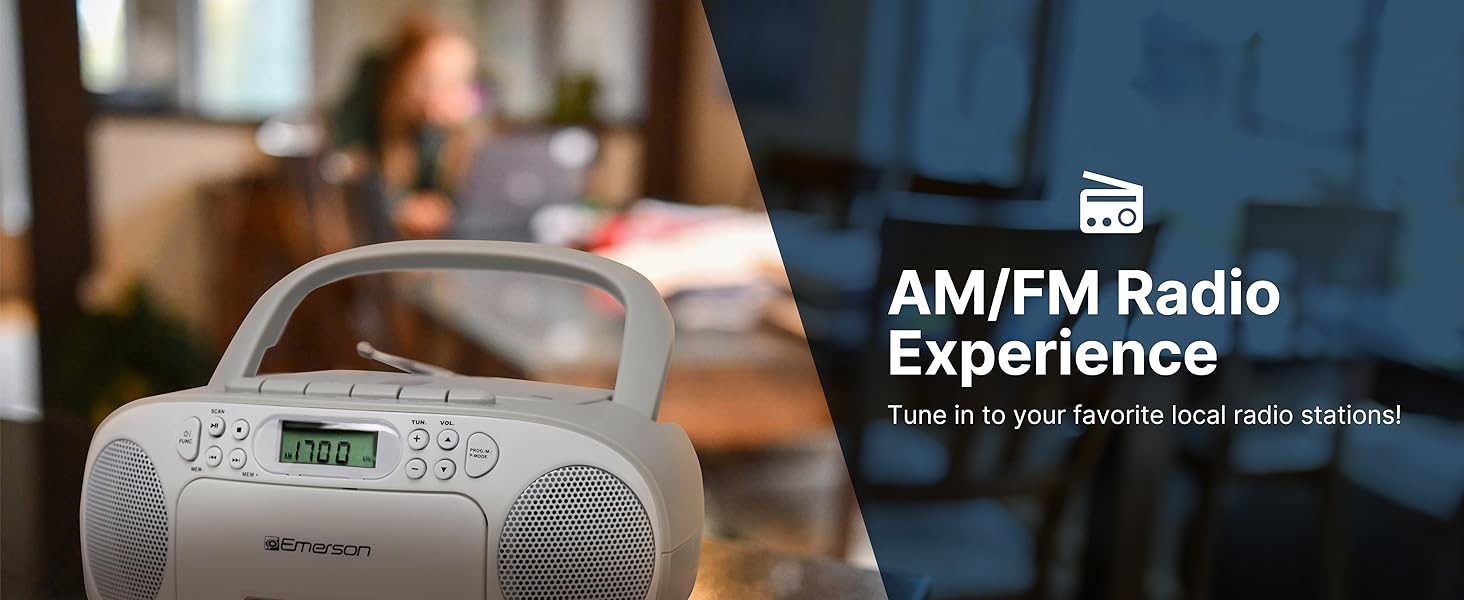 Boombox has AM and FM Radio. Tune in, experience and listen to your favorite local radio stations.