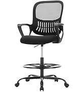 Sweetcrispy Tall Drafting Desk Chair - Ergonomic High Stool Computer with Adjustable Height and C...