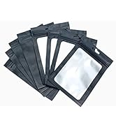 150 Pack- Smell Proof Resealable Mylar Quart Pouch Bags, 7 x 9 Inches, Black with Food Grade Inte...