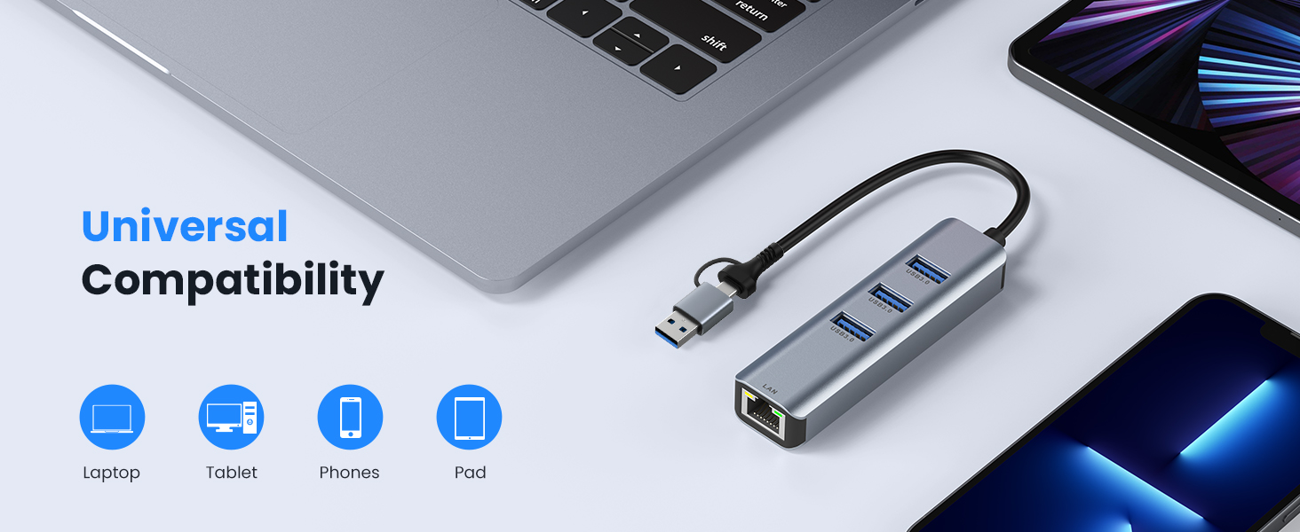 USB C/USB to Ethernet Adapter