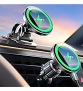 LISEN 15W MagSafe Car Mount Charger, Magnetic Phone Holders for Your Car | [Dual Mounting Type fo...