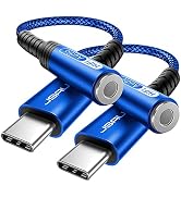 JSAUX 2-Pack USB Type C to 3.5mm Female Headphone Jack Adapter, USB C to Aux Audio Dongle Cable C...
